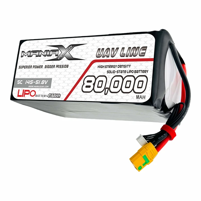 400Wh/Kg جامد-State Lipo 14S-51.8V 80000mAh 5C Drone/UAV/eVTOL/Battery Multi-Rotors